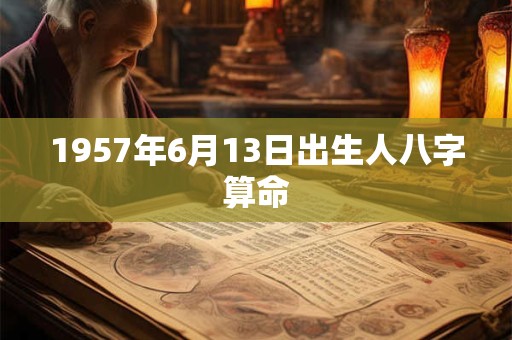 1957年6月13日出生人八字算命