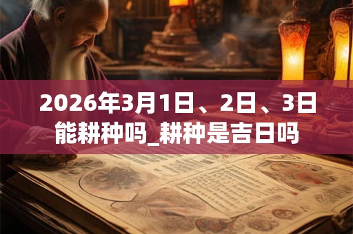2026年3月1日、2日、3日能耕种吗_耕种是吉日吗 2026年3月1日、2日、3日能耕种吗_耕种是吉日吗