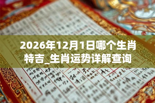 2026年12月1日哪个生肖特吉_生肖运势详解查询