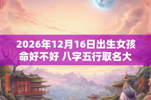 2026年12月16日出生女孩命好不好 八字五行取名大全