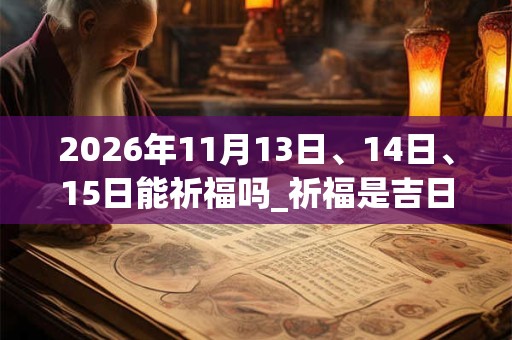 2026年11月13日、14日、15日能祈福吗_祈福是吉日吗