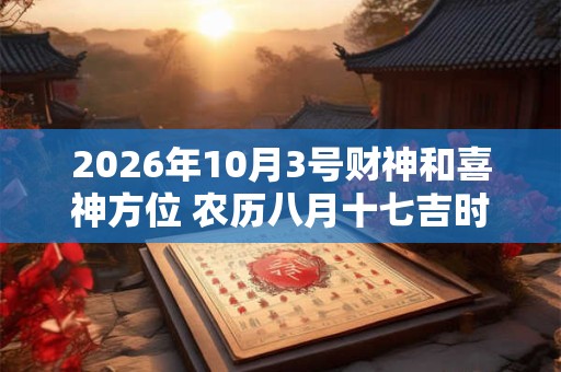2026年10月3号财神和喜神方位 农历八月十七吉时介绍 2026年10月3号财神和喜神方位 农历八月十七吉时介绍