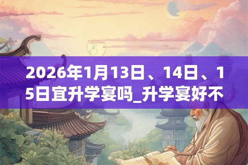 2026年1月13日、14日、15日宜升学宴吗_升学宴好不好