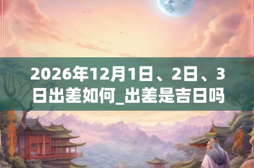 2026年12月1日、2日、3日出差如何_出差是吉日吗