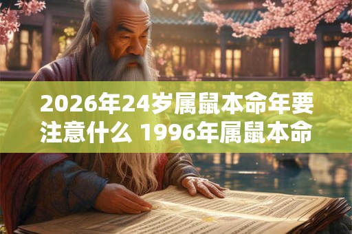 2026年24岁属鼠本命年要注意什么 1996年属鼠本命年运势