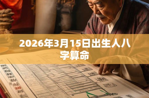 2026年3月15日出生人八字算命
