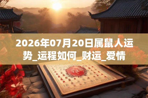 2026年07月20日属鼠人运势_运程如何_财运_爱情 2026年07月20日属鼠人运势_运程如何_财运_爱情