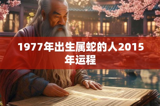 1977年出生属蛇的人2015年运程