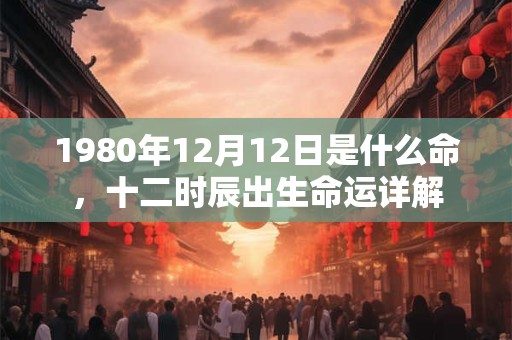 1980年12月12日是什么命，十二时辰出生命运详解