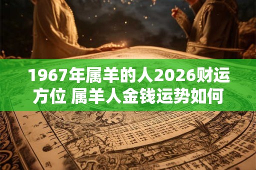 1967年属羊的人2026财运方位 属羊人金钱运势如何 1967年属羊的人2026财运方位 属羊人金钱运势如何