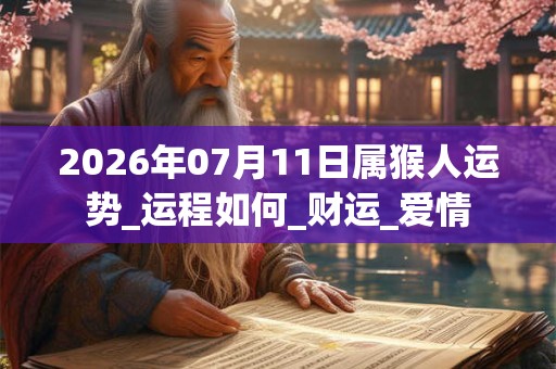 2026年07月11日属猴人运势_运程如何_财运_爱情