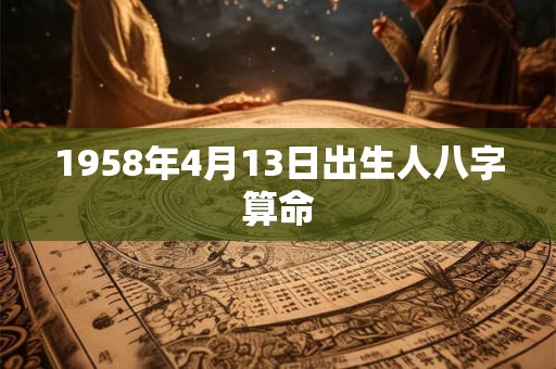 1958年4月13日出生人八字算命