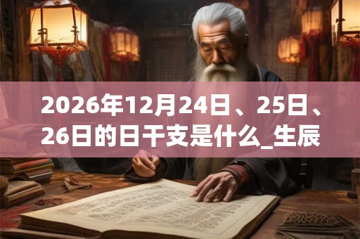 2026年12月24日、25日、26日的日干支是什么_生辰八字