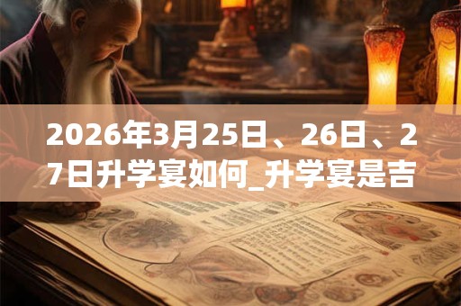 2026年3月25日、26日、27日升学宴如何_升学宴是吉日吗 2026年3月25日、26日、27日升学宴如何_升学宴是吉日吗
