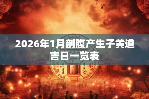 2026年1月剖腹产生子黄道吉日一览表