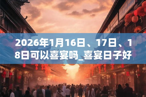 2026年1月16日、17日、18日可以喜宴吗_喜宴日子好吗