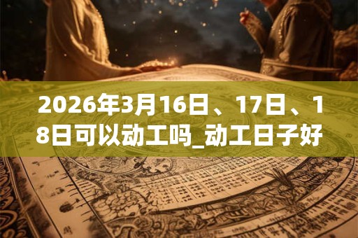 2026年3月16日、17日、18日可以动工吗_动工日子好吗