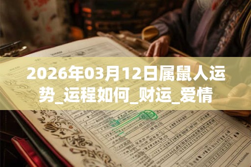 2026年03月12日属鼠人运势_运程如何_财运_爱情 2026年03月12日属鼠人运势_运程如何_财运_爱情