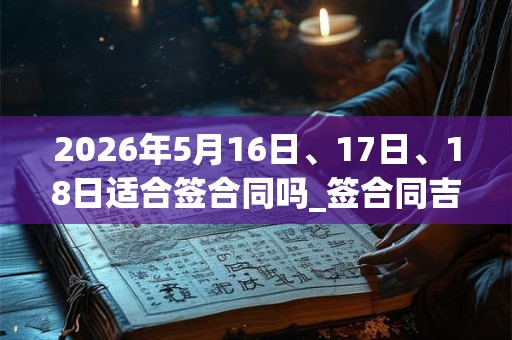 2026年5月16日、17日、18日适合签合同吗_签合同吉利吗 2026年5月16日、17日、18日适合签合同吗_签合同吉利吗