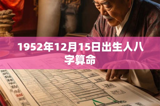 1952年12月15日出生人八字算命 1952年12月15日出生人八字算命