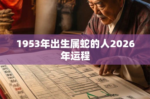 1953年出生属蛇的人2026年运程