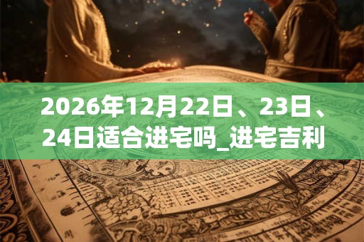 2026年12月22日、23日、24日适合进宅吗_进宅吉利吗