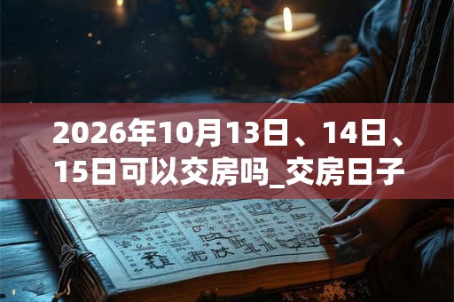 2026年10月13日、14日、15日可以交房吗_交房日子好吗