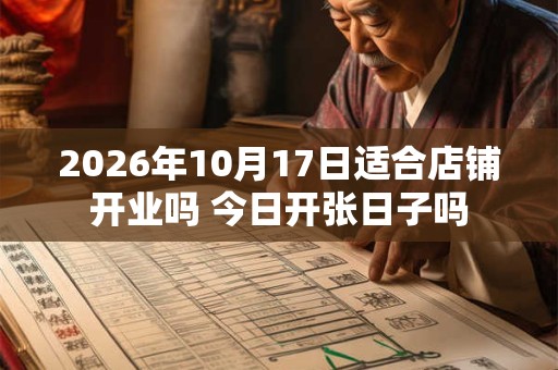 2026年10月17日适合店铺开业吗 今日开张日子吗