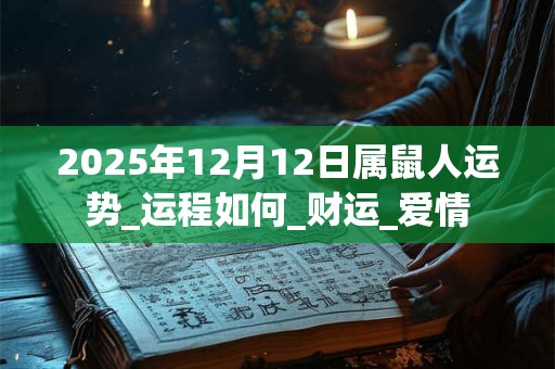 2025年12月12日属鼠人运势_运程如何_财运_爱情 2025年12月12日属鼠人运势_运程如何_财运_爱情