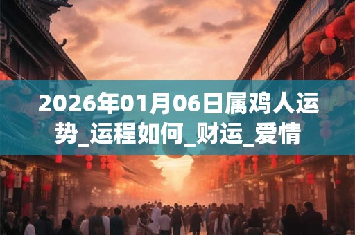 2026年01月06日属鸡人运势_运程如何_财运_爱情 2026年01月06日属鸡人运势_运程如何_财运_爱情