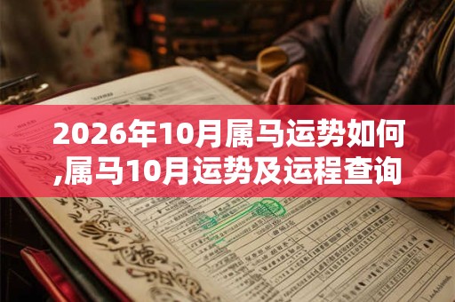 2026年10月属马运势如何,属马10月运势及运程查询