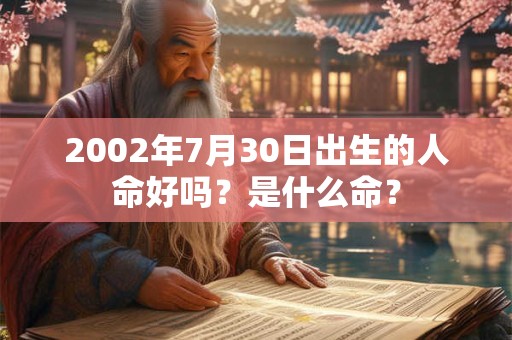 2002年7月30日出生的人命好吗？是什么命？