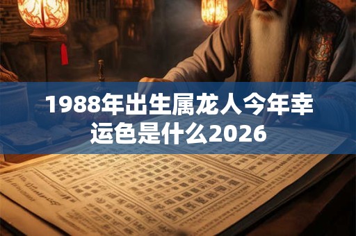 1988年出生属龙人今年幸运色是什么2026