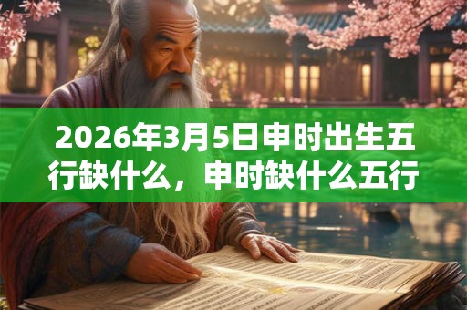 2026年3月5日申时出生五行缺什么，申时缺什么五行