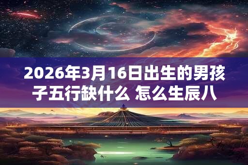 2026年3月16日出生的男孩子五行缺什么 怎么生辰八字取名