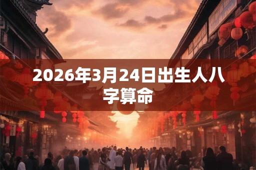 2026年3月24日出生人八字算命 2026年3月24日出生人八字算命