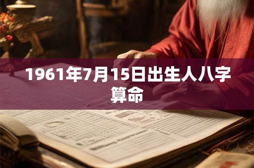 1961年7月15日出生人八字算命