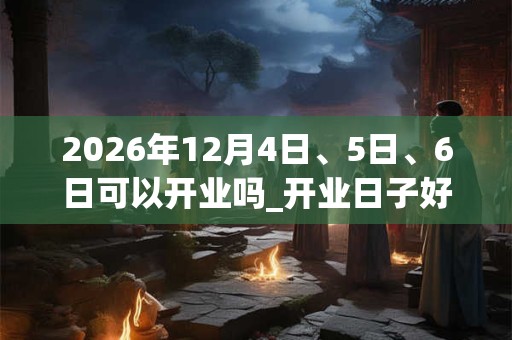 2026年12月4日、5日、6日可以开业吗_开业日子好吗
