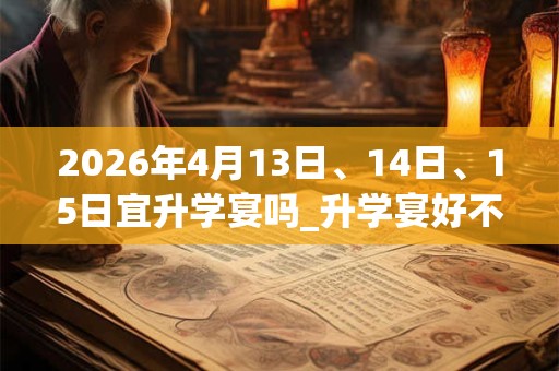 2026年4月13日、14日、15日宜升学宴吗_升学宴好不好 2026年4月13日、14日、15日宜升学宴吗_升学宴好不好