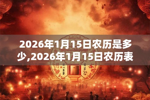 2026年1月15日农历是多少,2026年1月15日农历表