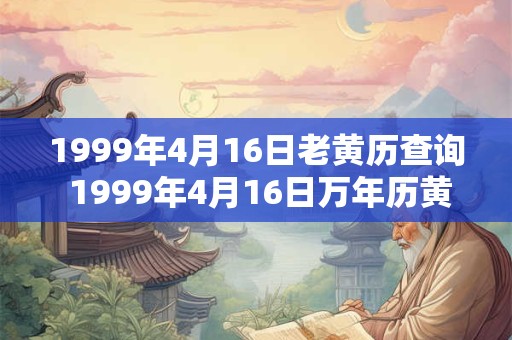 1999年4月16日老黄历查询 1999年4月16日万年历黄道吉日