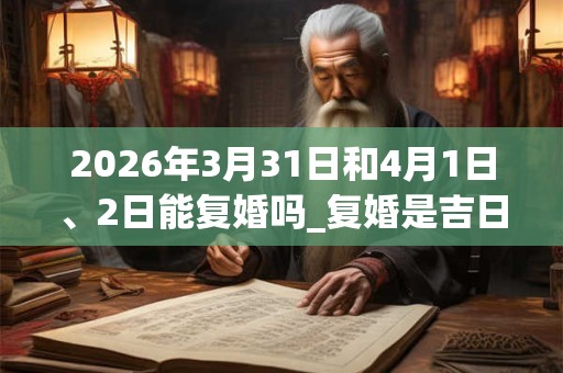 2026年3月31日和4月1日、2日能复婚吗_复婚是吉日吗 2026年3月31日和4月1日、2日能复婚吗_复婚是吉日吗