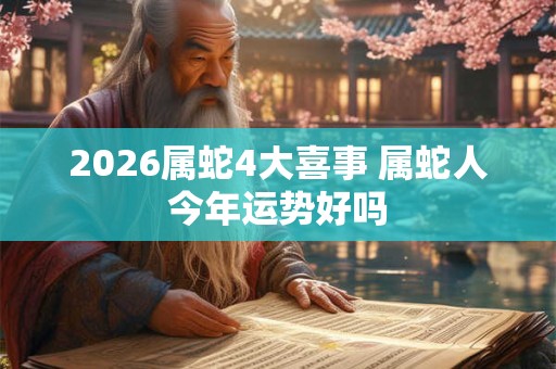 2026属蛇4大喜事 属蛇人今年运势好吗