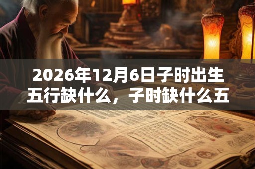 2026年12月6日子时出生五行缺什么，子时缺什么五行