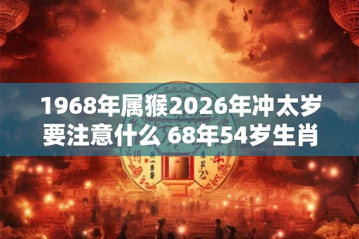 1968年属猴2026年冲太岁要注意什么 68年54岁生肖猴逢虎年运势如何 1968年属猴2026年冲太岁要注意什么 68年54岁生肖猴逢虎年运势如何