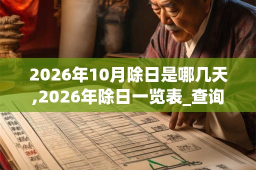 2026年10月除日是哪几天,2026年除日一览表_查询表