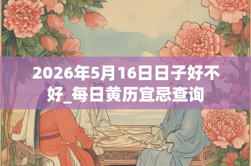 2026年5月16日日子好不好_每日黄历宜忌查询 2026年5月16日日子好不好_每日黄历宜忌查询
