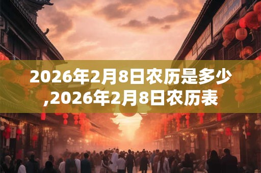 2026年2月8日农历是多少,2026年2月8日农历表