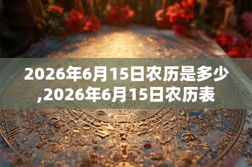 2026年6月15日农历是多少,2026年6月15日农历表