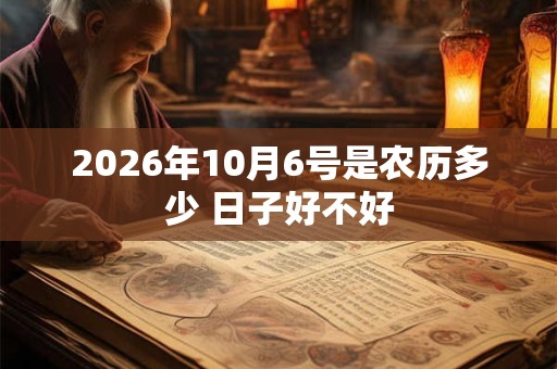 2026年10月6号是农历多少 日子好不好